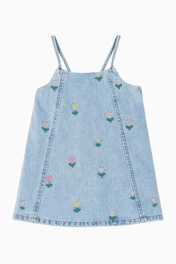 Tulip-print Dress in Denim