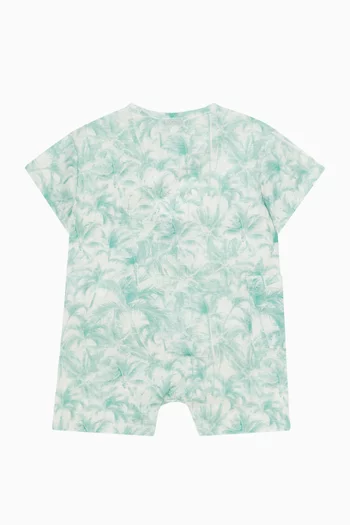 Casablanca Palm Romper in Cotton & Linen