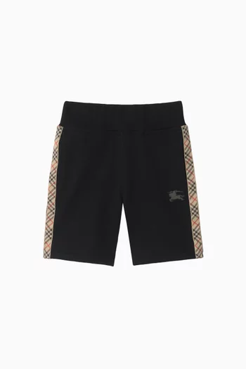 Check Tape Sweatshorts in Cotton