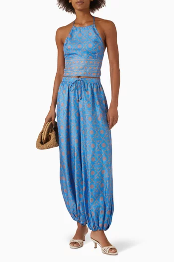 Serin Balloon Pants in Silk-twill
