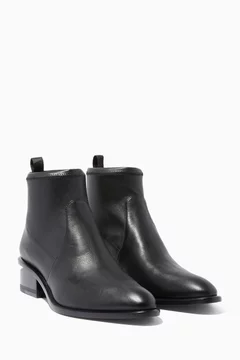 Buy Alexander Wang Black Black Leather Kori Booties For Women