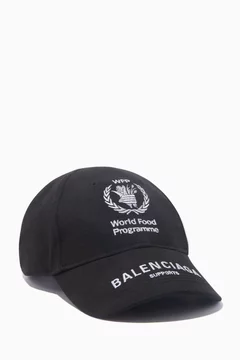 Buy Balenciaga Black Black World Food Programme Logo Cap For Women
