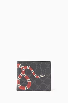 Buy Gucci Neutral Beige Ebony Kingsnake Print GG Wallet For Men