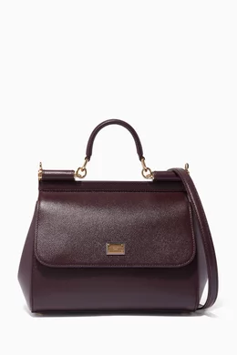 Dolce & Gabbana Medium Sicily Bag In Leopard Textured Leather in
