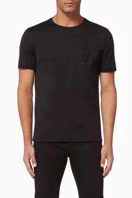 Buy Fendi Black Studded FF Cotton T Shirt for Men in Bahrain Ounass