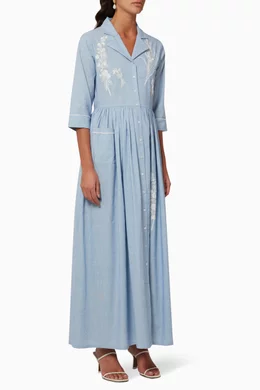 Buy Kalico Blue Kismet Shirt Dress for Women in Bahrain Ounass