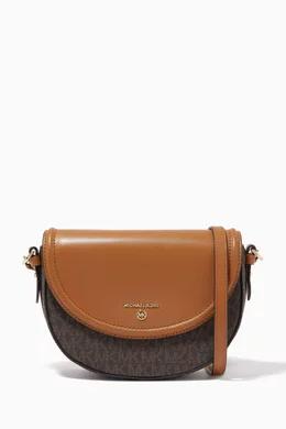 Buy Michael Kors Brown Half Dome Crossbody Bag in Canvas Leather