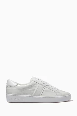 Buy Michael Kors White Irving Sneaker in Croc Embossed Leather for