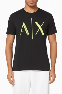 Shop Armani Exchange Black AX Neon Logo Jersey T-Shirt for MEN | Ounass  Bahrain