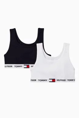 Tommy Logo Bralette Set in White