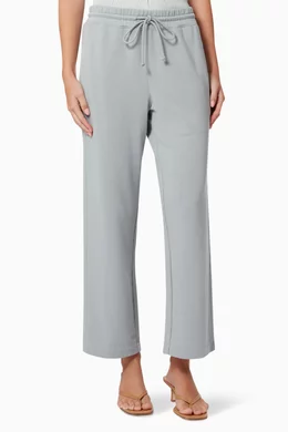 Buy Vince Grey Cropped Pant in French Terry Cotton for Women in