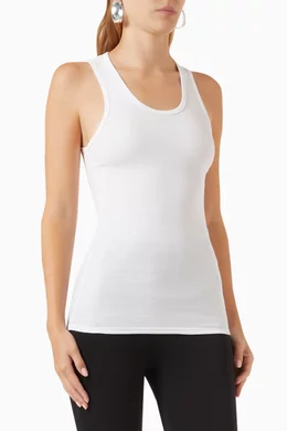 Buy Wardrobe.NYC Neutral Ribbed Tank Top in Cotton for Women in