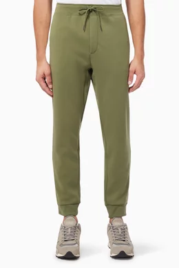 Shop Polo Ralph Lauren Green Embossed Logo Sweatpants in Cotton Blend for  MEN | Ounass Bahrain