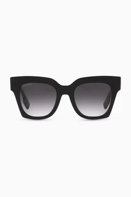 Shop Burberry Black Cat-eye Sunglasses in Acetate for WOMEN | Ounass Bahrain
