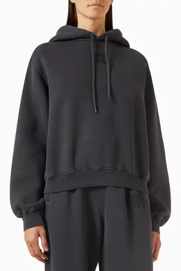 Buy Alexander Wang.t Black Puff Paint Logo Hoodie in Terry for