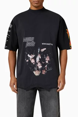 Buy Balenciaga Black Speed Hunter Upside Down Oversized T-shirt in ...