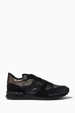 Valentino metallic camo rockrunner sneaker top