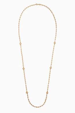 Shop Tory Burch Gold Roxanne Long Chain Necklace in 18kt Gold-plated Brass  for WOMEN | Ounass Bahrain