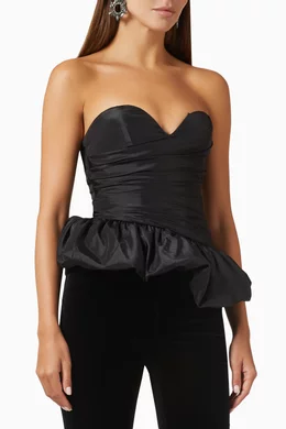 ROZIE CORSETS Draped Bustier Top In Black