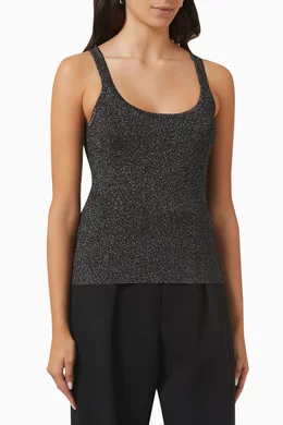 Buy Michael Kors Collection Multicolour Scoop-neck Ribbed Tank Top in  Metallic-viscose Knit for Women in Bahrain