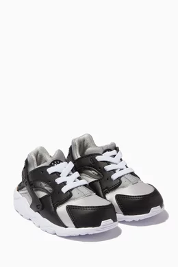 Buy Nike Black Huarache Run Sneakers in Textile Mesh for Boys in
