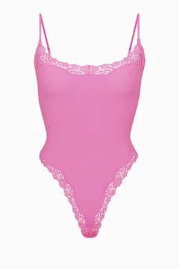 Buy SKIMS Pink Fits Everybody Lace Cami Bodysuit for Women in Bahrain