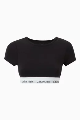 Buy Calvin Klein Black T-shirt Bralette in Cotton for Women in