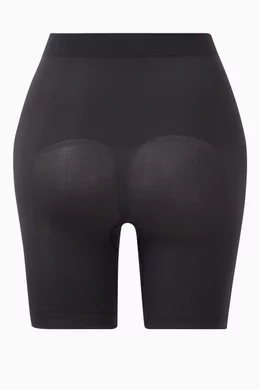 Womens Skims black Seamless Sculpt Mid-Thigh Shorts