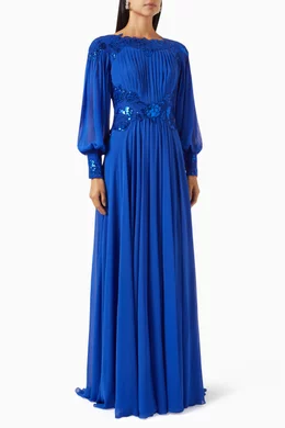 Buy Tadashi Shoji Blue Tillet Gown for Women in Bahrain Ounass