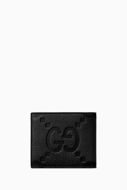 Buy Gucci Black Jumbo GG Bi fold Wallet in Leather for Men in