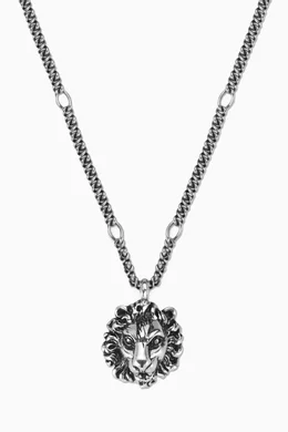 Gucci gold outlet lion necklace