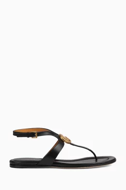 Leather sandal with double g store