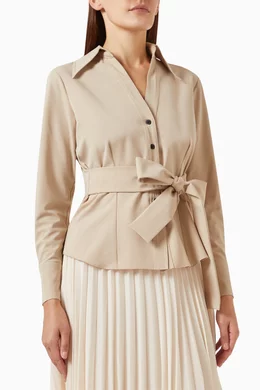 Buy Setre Neutral Belted Top in Stretch Viscose blend for Women in
