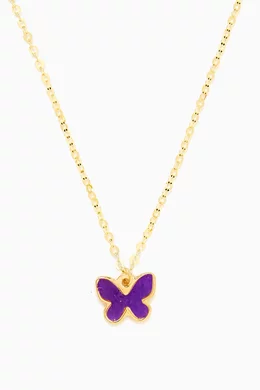 Buy Damas Purple Ara Bella Butterfly Necklace in 18kt Gol for Kids