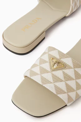 Prada triangle best sale logo slide sandal