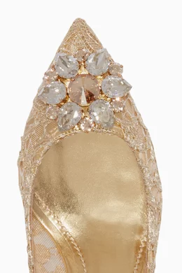 Gold lace pumps online