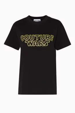 Buy Moschino Black Black Couture Wars T Shirt For Women Online Ounass Bahrain