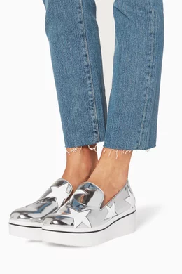 Buy Stella McCartney Silver Metallic Silver Binx Star Sneakers For