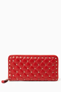 Valentino red studded wallet discount