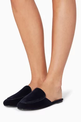 Buy Newbark Pink Midnight Blue Velvet Liza Mules For Women Online Ounass Bahrain