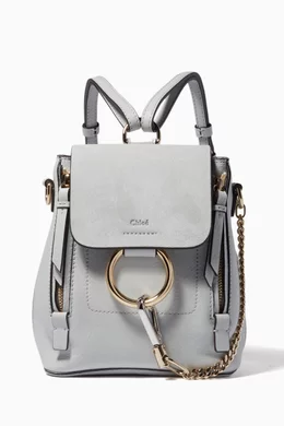 Buy Chloe Blue Airy Grey Mini Faye Suede Backpack For Women Online Ounass Bahrain
