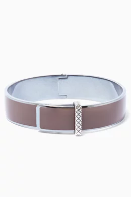 Buy Bottega Veneta Silver Steel New Enamel Bracelet For Women Online Ounass Bahrain
