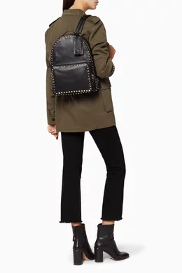 Buy Valentino Garavani Black Black Rockstud Leather Backpack For Women Online Ounass Bahrain