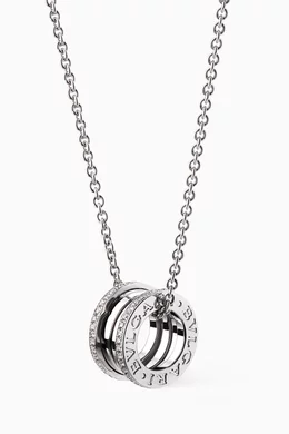 Buy BVLGARI Silver White gold B.zero1 Pendant With Pave Diamonds Necklace For Women Online Ounass Bahrain