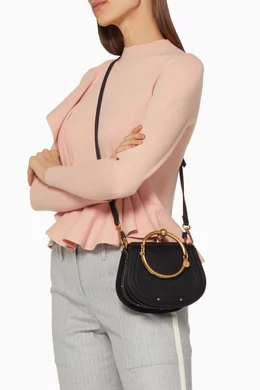 Buy Chloe Black Black Small Nile Leather Bracelet Bag For Women Online Ounass Bahrain