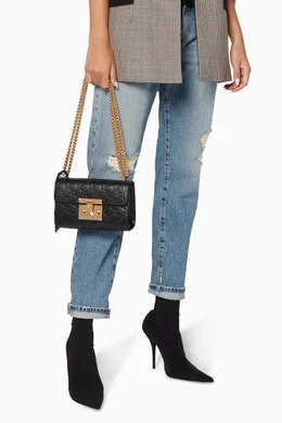 Gucci padlock embossed leather tote in black best sale