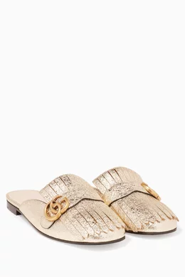 Marmont metallic laminate leather slipper 2025
