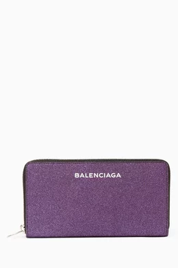 Buy Balenciaga Purple Metallic Purple Essential Money Wallet For Women Online Ounass Bahrain