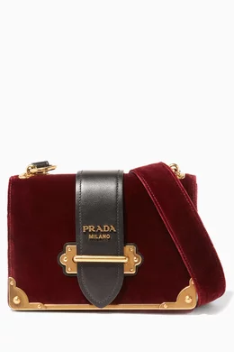 Prada red velvet bag clearance