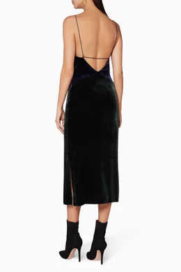 dion lee green silk dress SAU LEE Pearl Satin Gown, Emerald main image 1